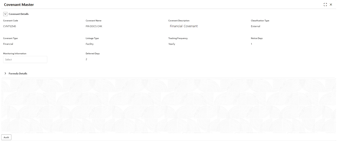 Covenant Master Details