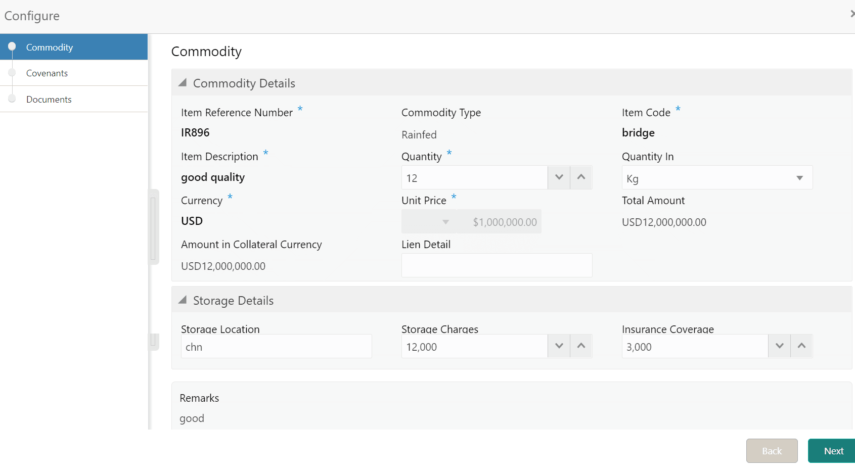 Commodity details