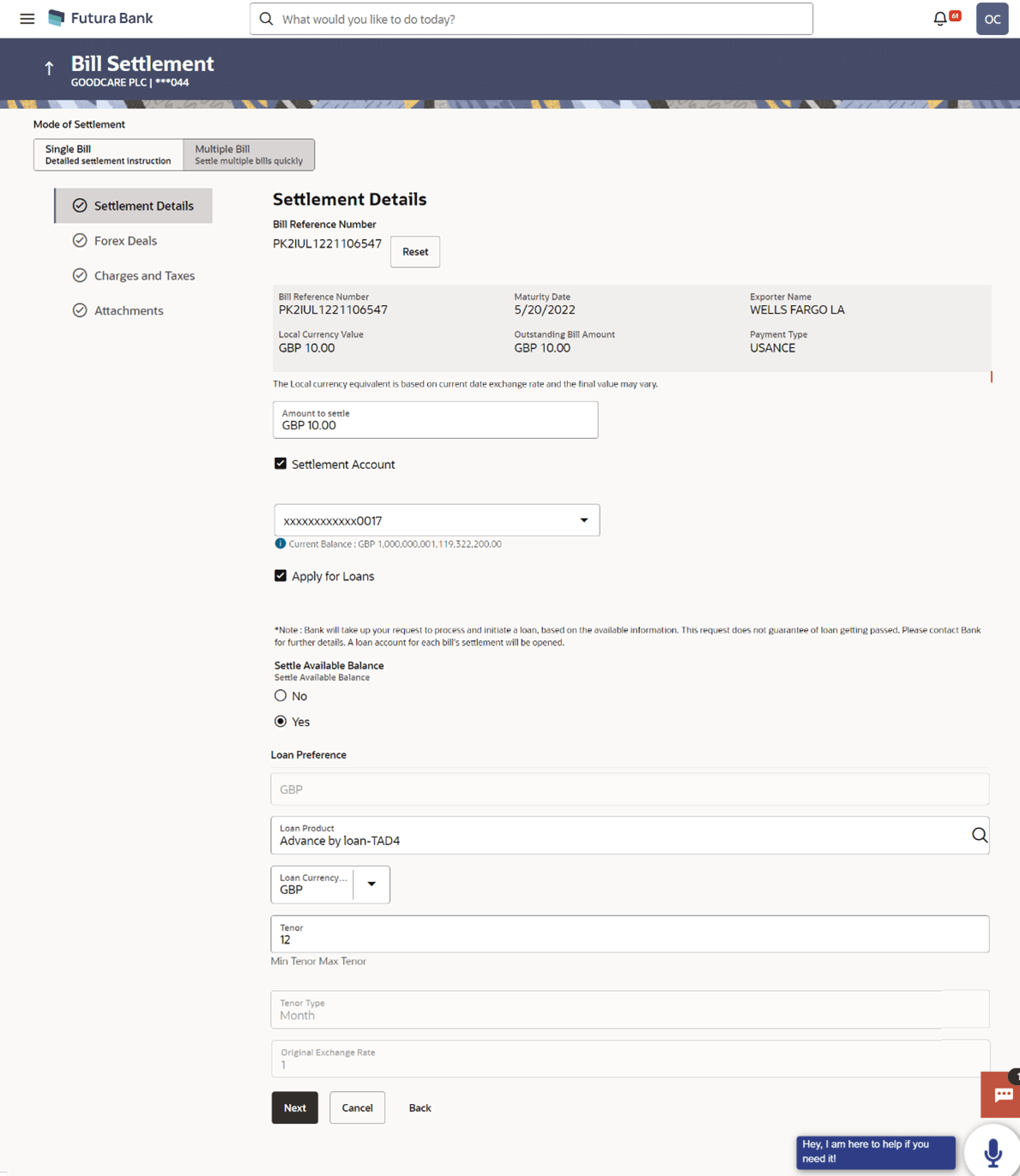 Description of bill-settlement-single-bill-settlement-details.png follows