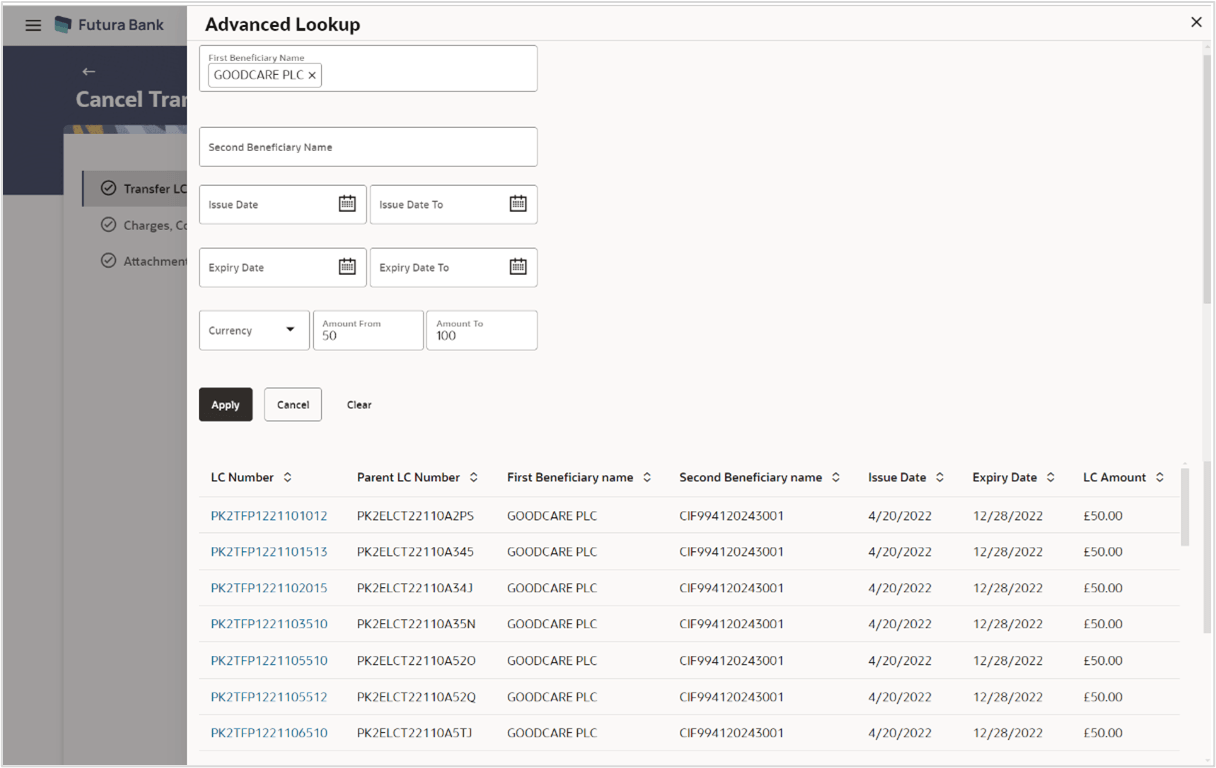 Description of cancel-transfer-letter-credit-advanced-lookup.png follows