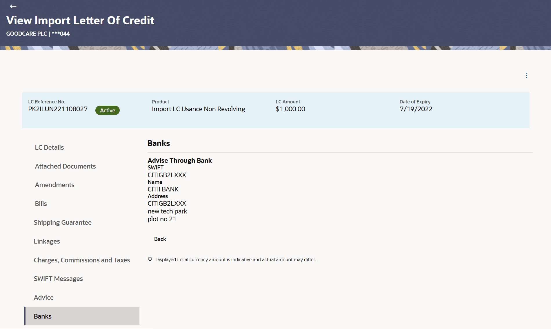 Description of view-import-lc-bank.png follows Description of view-import-lc-bank.png follows
