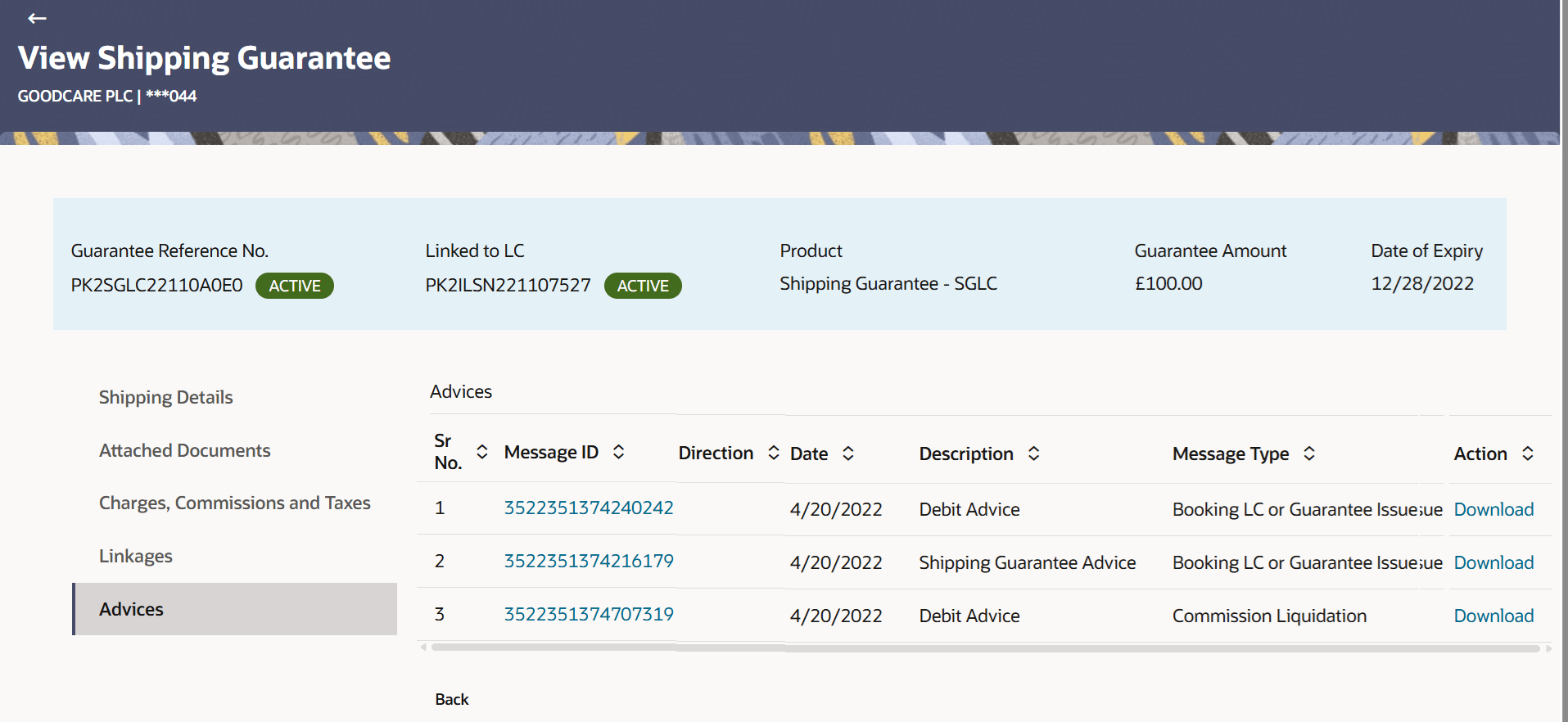 Description of view-shipping-guarantee-advices.png follows