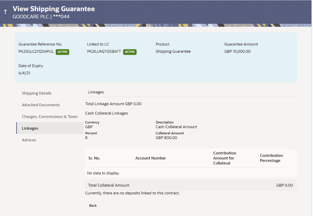 Description of view-shipping-guarantee-linkages.png follows