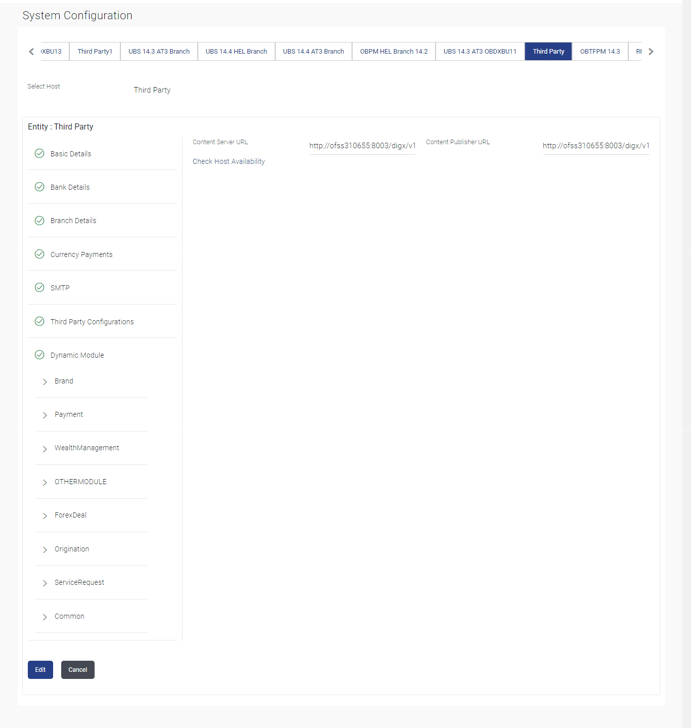 System Configuration – Dynamic Module – Brand View