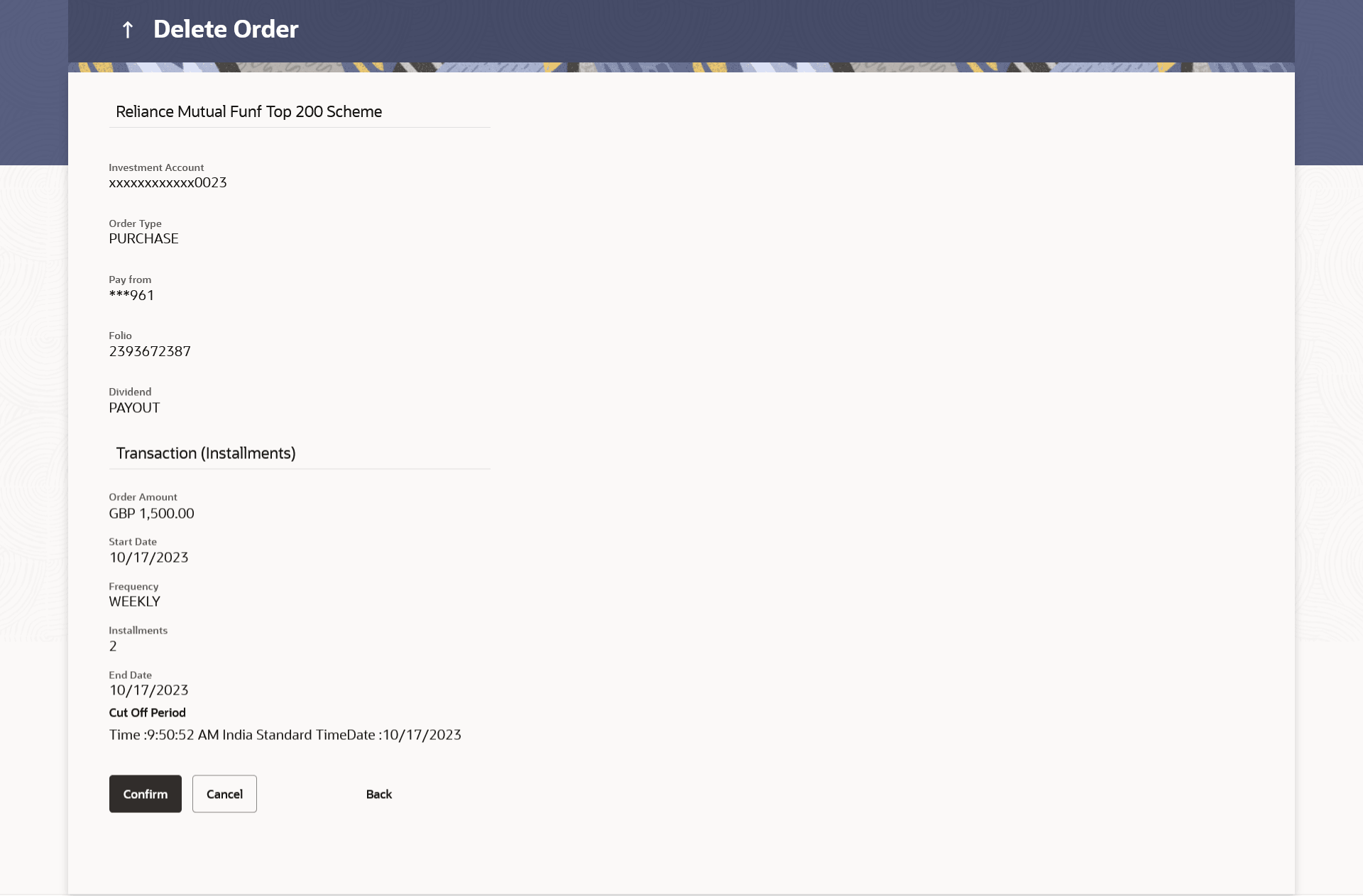 Orders Status – Delete Order Orders Status – Delete Order