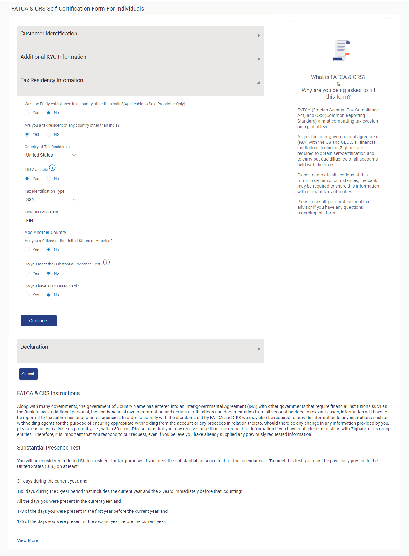 Tax Residency Tax Residency