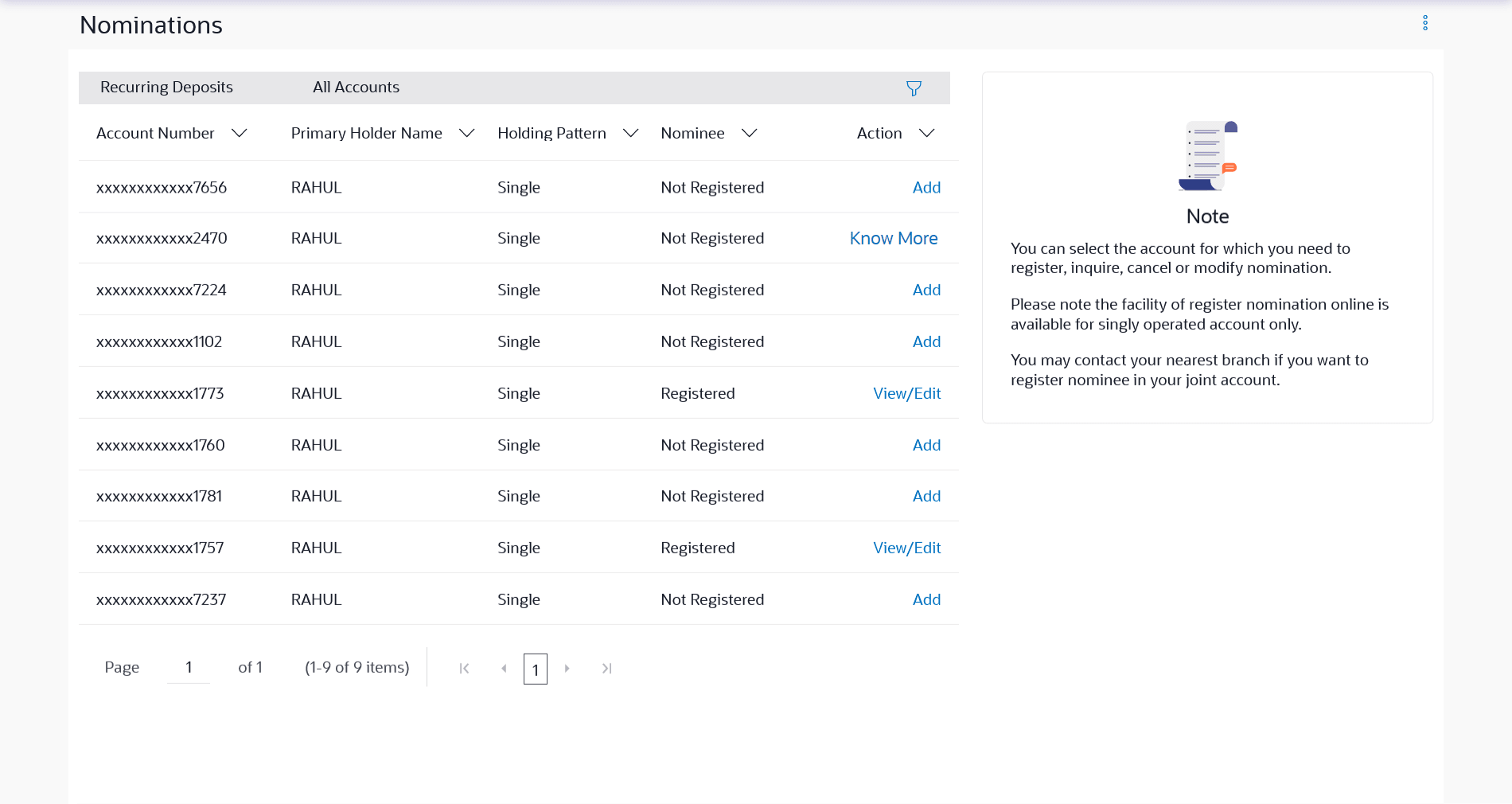 Nominations – Search Result