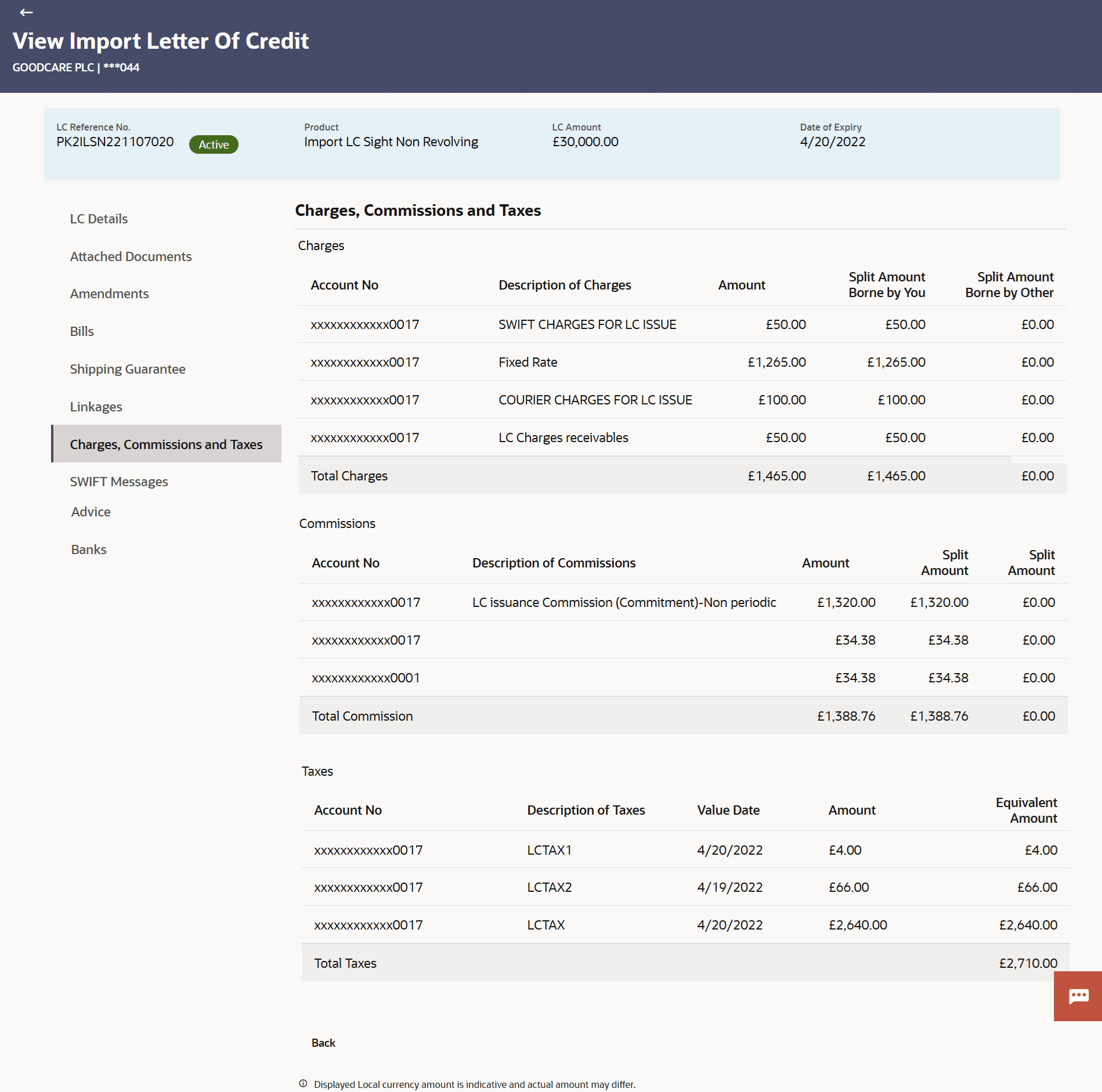Description of view-import-lc-charges-commission-and-taxes.png follows Description of view-import-lc-charges-commission-and-taxes.png follows