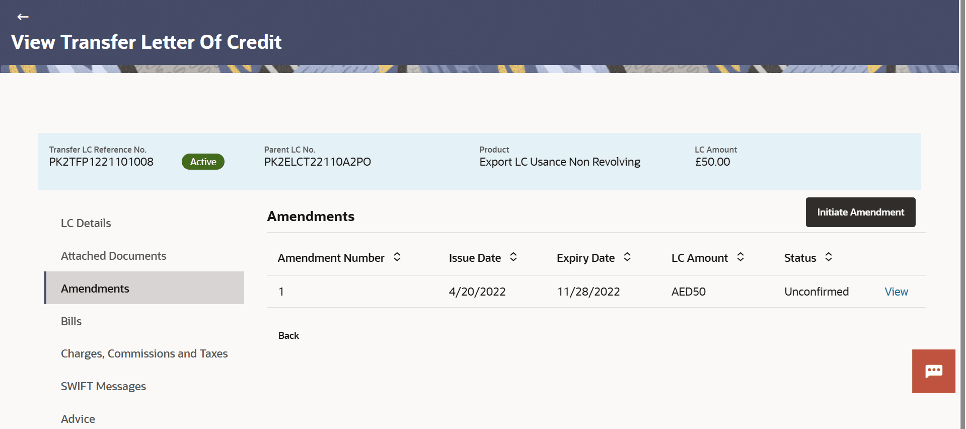 Description of view-transfer-letter-credit-amendments.png follows