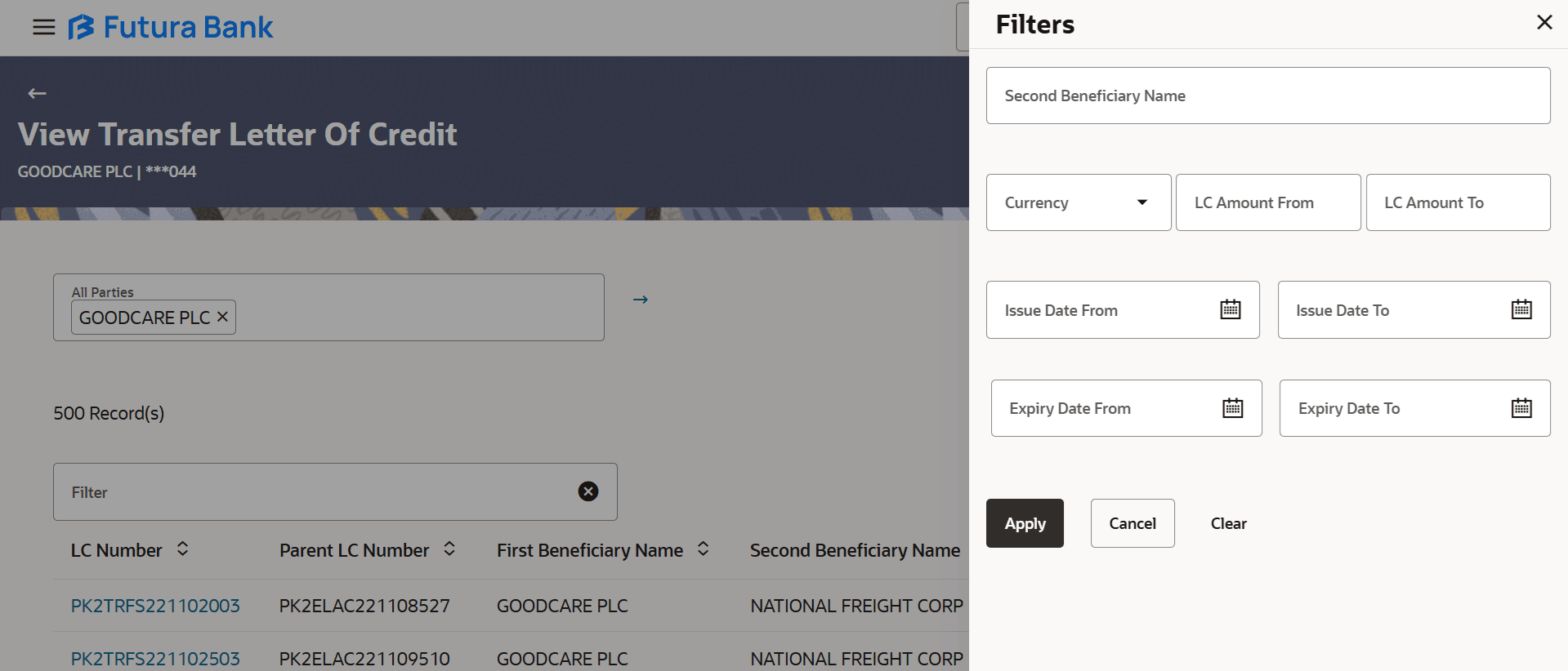 Description of view-transfer-letter-credit-filter.png follows