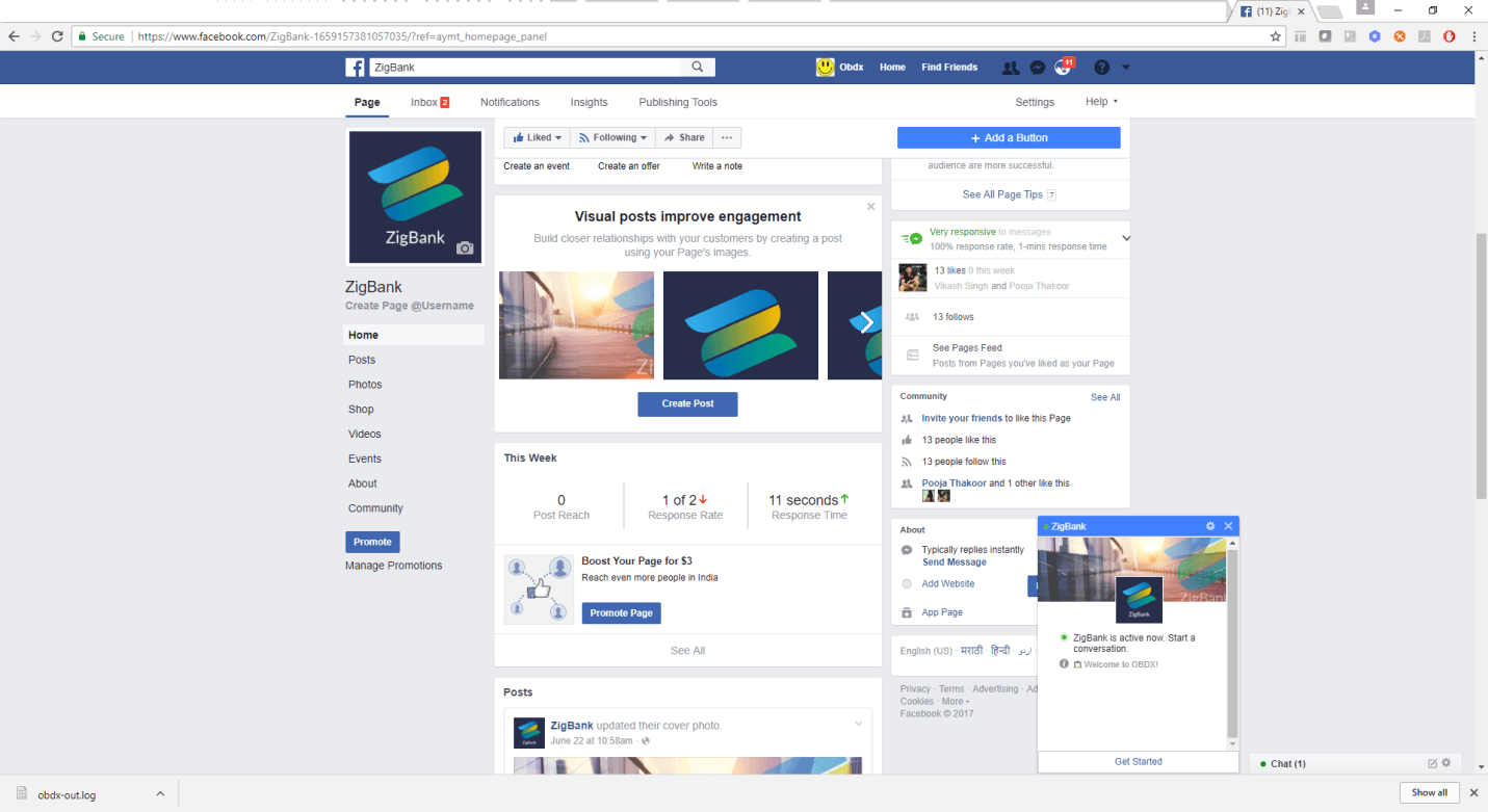 Description of facebookchannel9.png follows