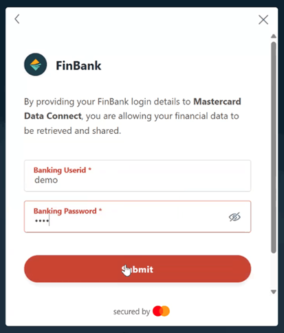 Log Into External Bank
