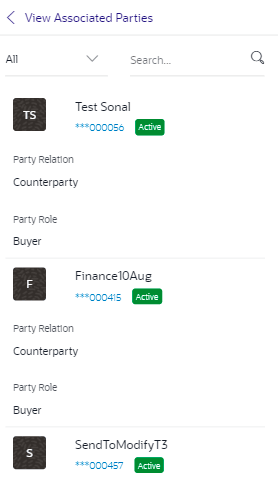 View Associated Parties (on mobile device)