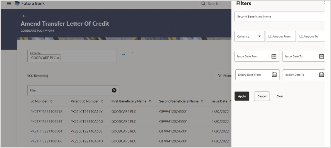 Description of amend-transfer-letter-credit-filter.png follows Description of amend-transfer-letter-credit-filter.png follows