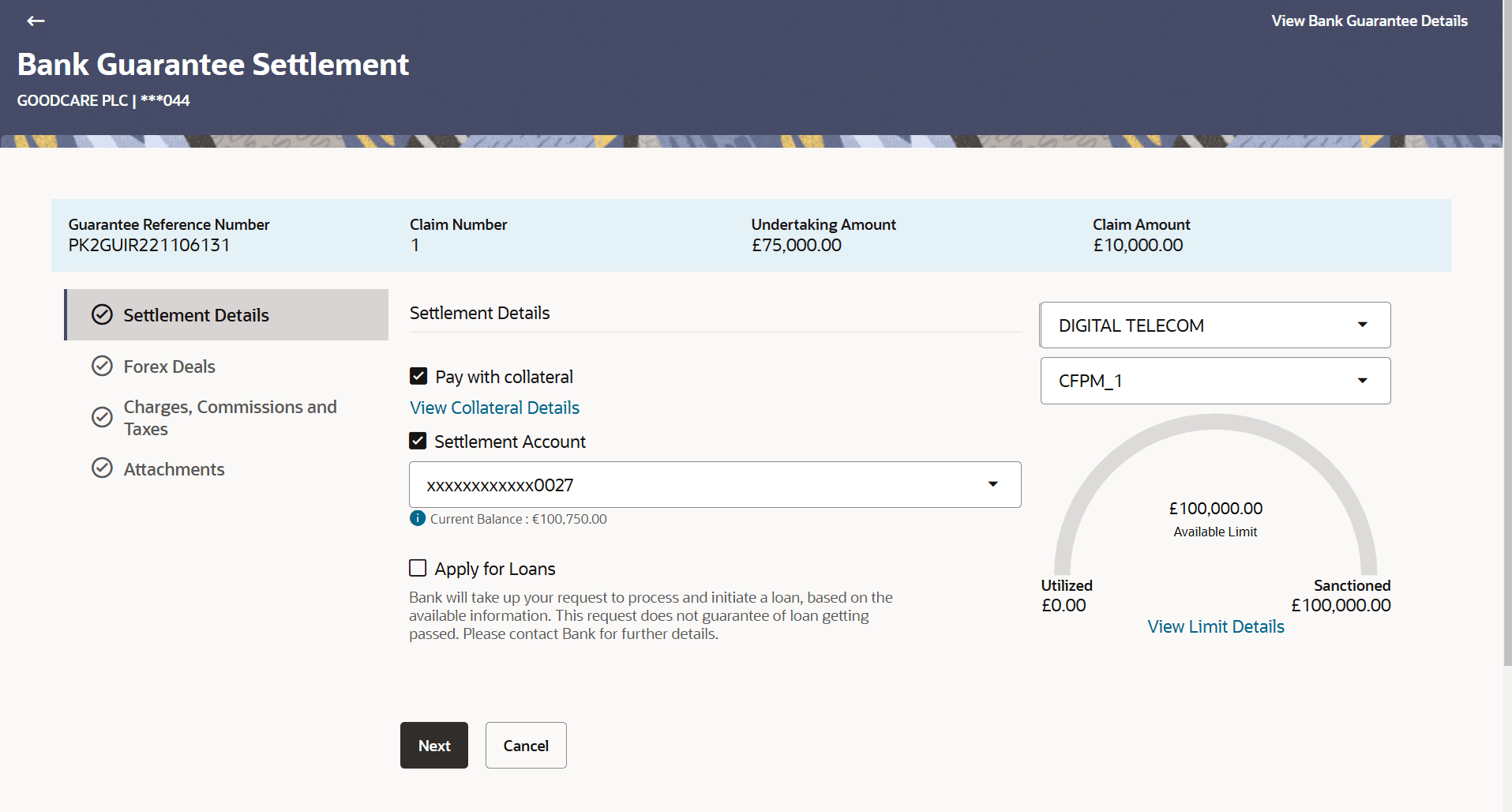 Description of bank-guarantee-settlement-stand-lc-settlement-details.png follows