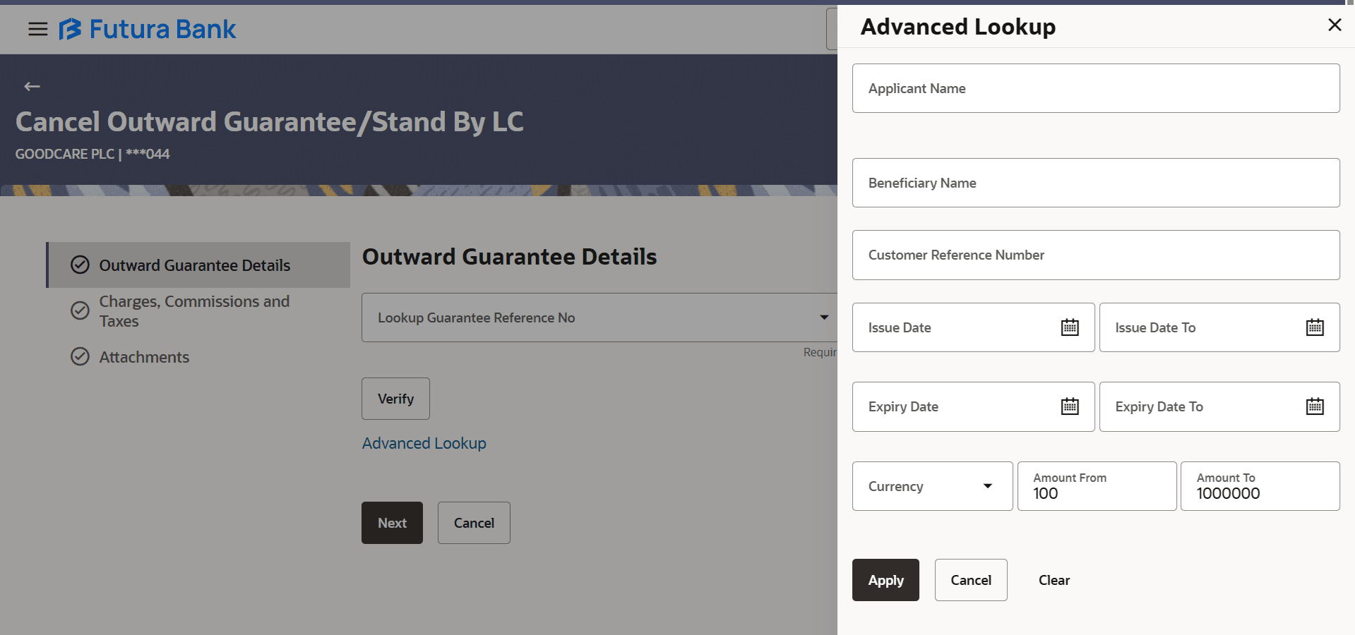 Description of cancel-outward-guarantee-filter.png follows Description of cancel-outward-guarantee-filter.png follows