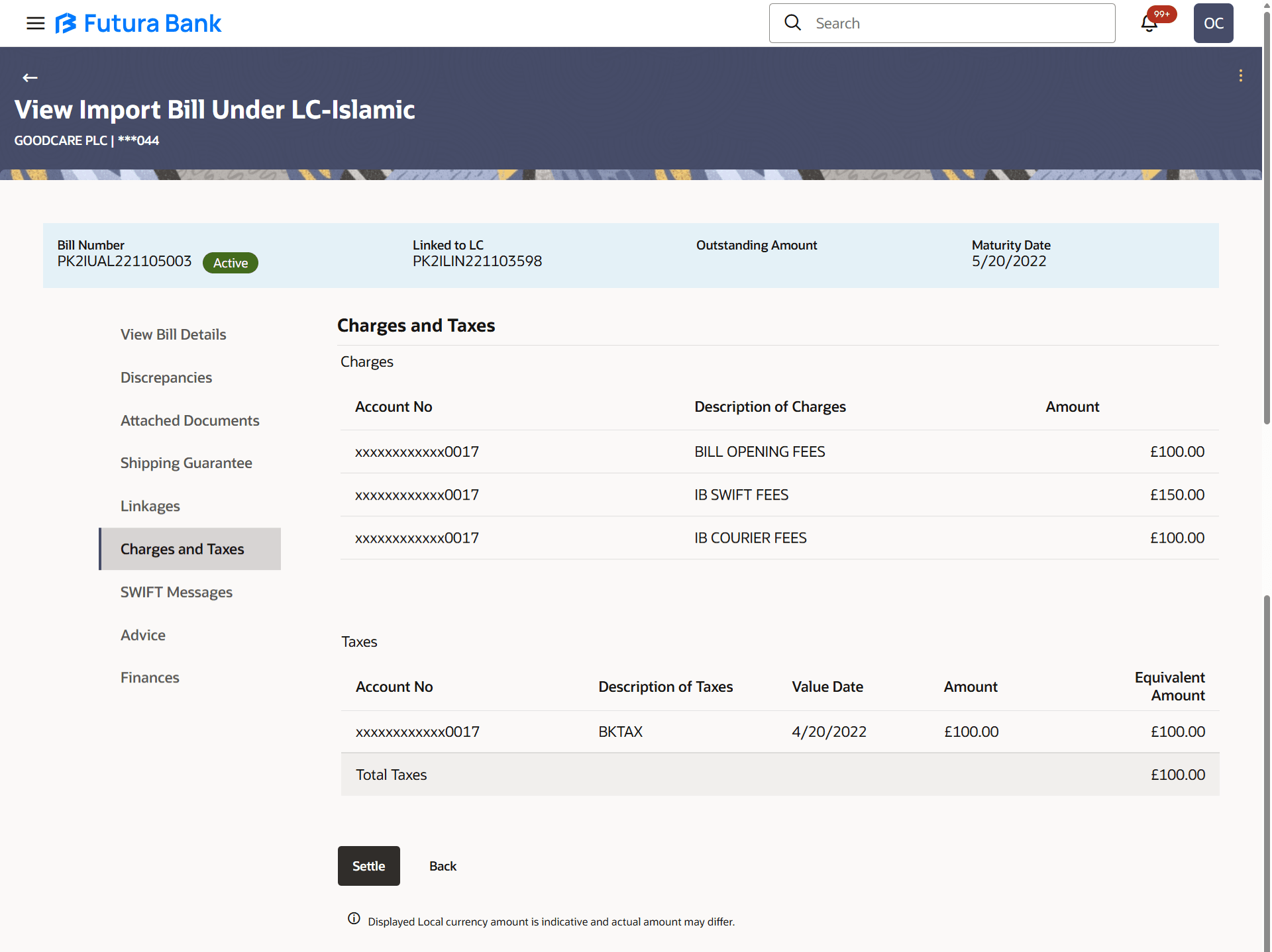 Description of view-import-bill-lc-islamic-charges-and-taxes.png follows