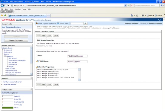 The image shows the Create a New Mail Session Screen. It displays several fields to specify the Create a New Mail Session.