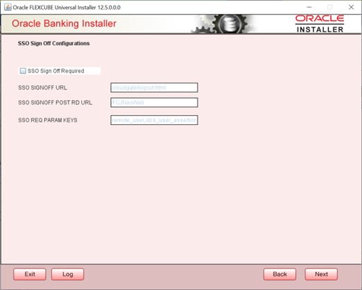 The image shows the SSO screen. It displays several fields to specify the SSO.