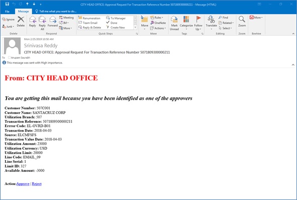 Sample approval mail
