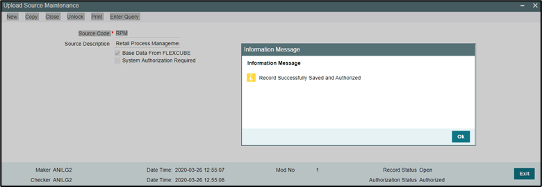 Upload Source Maintenance Upload Source Maintenance