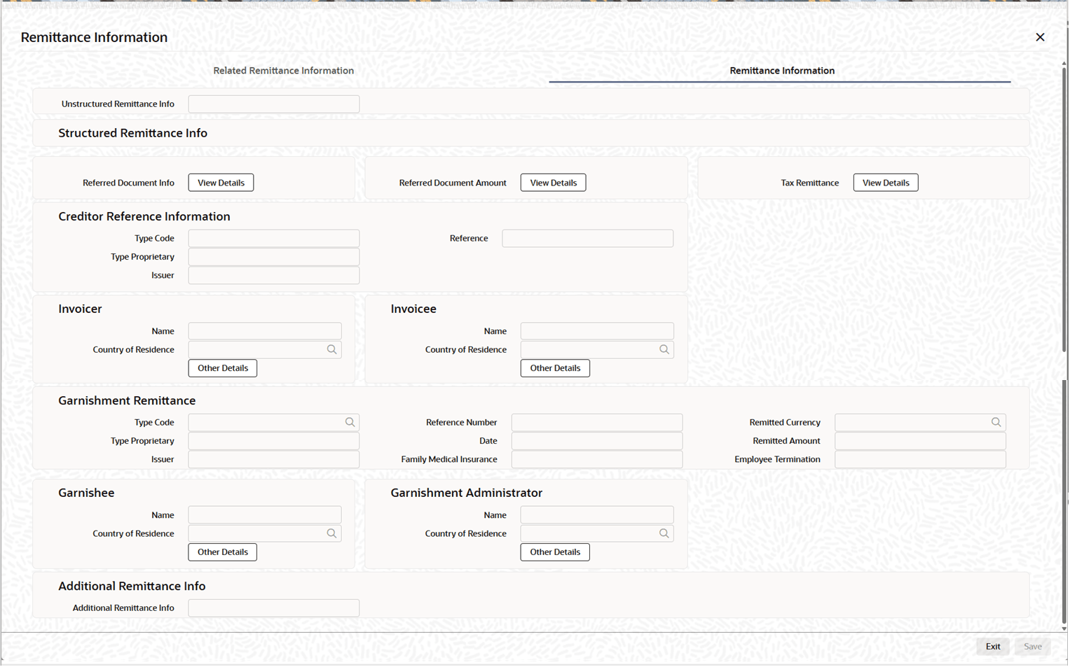 Remittance Information