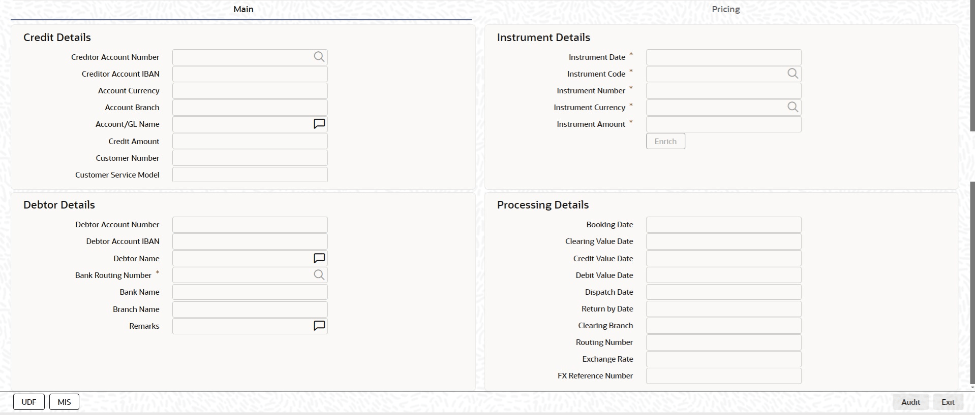 Description of pgdotonl_outbound-clearing-transaction-input_main.png follows