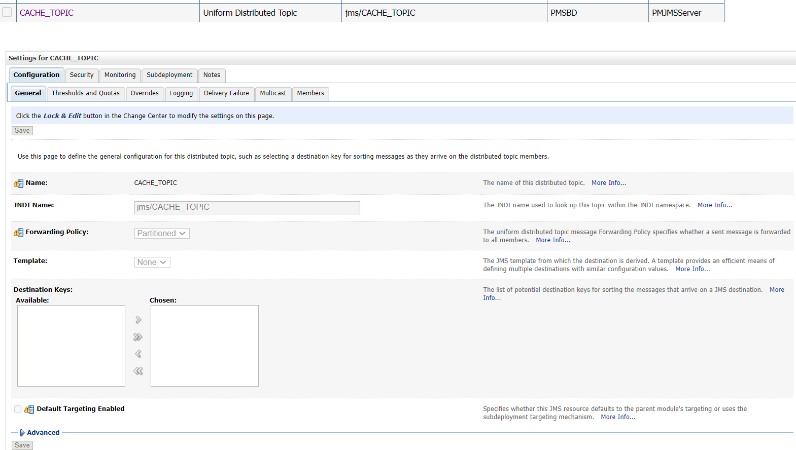 Description of configuration-weblogic-console.png follows