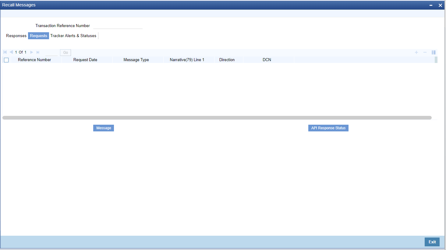 Request Tab sub-screen