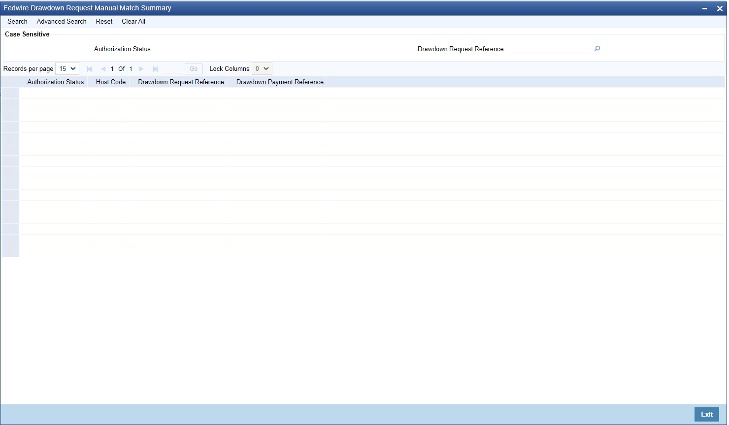 Fedwire Drawdown Request Manual Match Summary