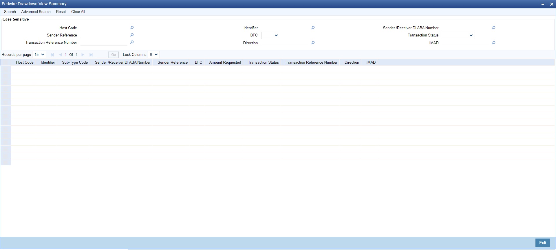 Fedwire Drawdown View Summary