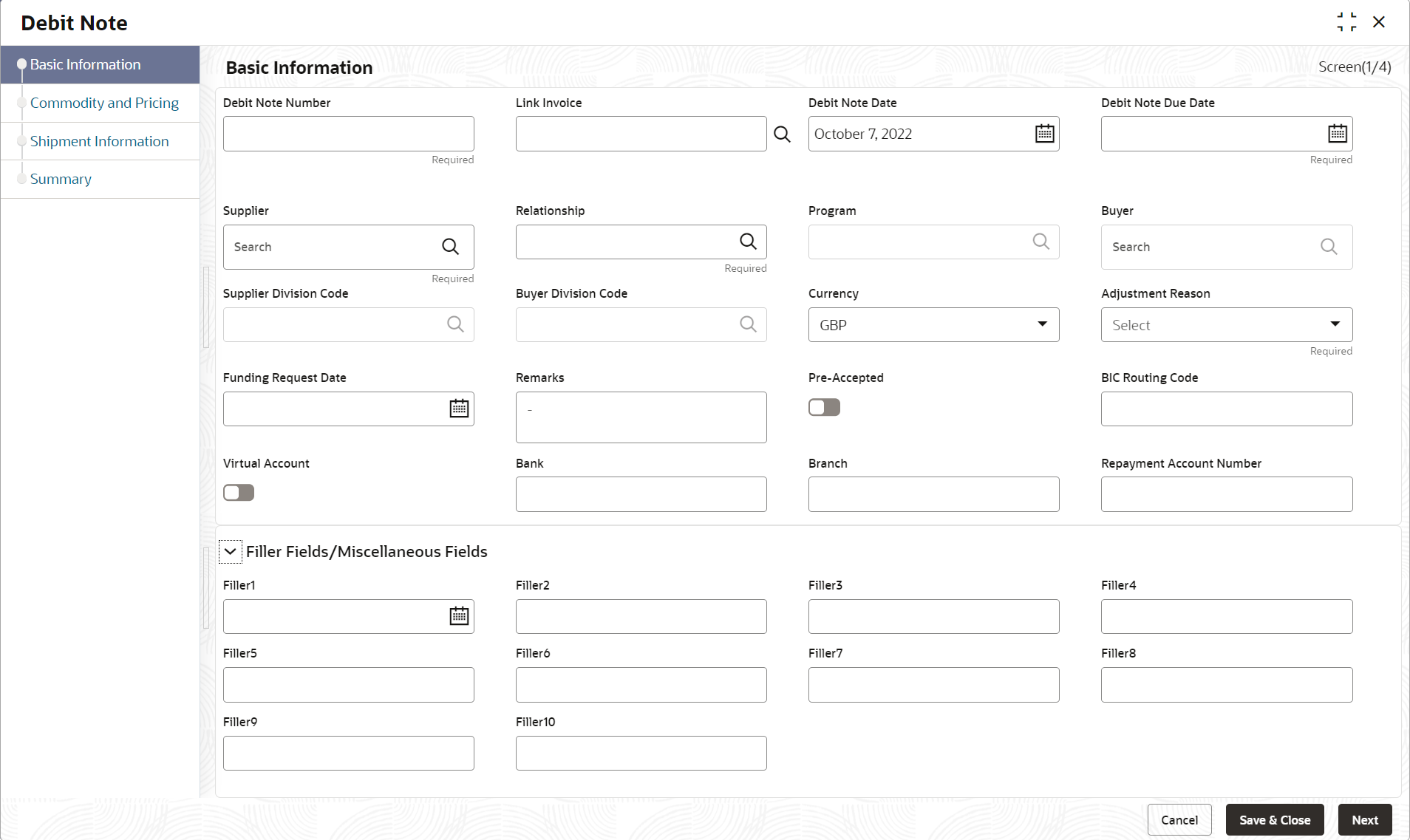 Create Debit Note