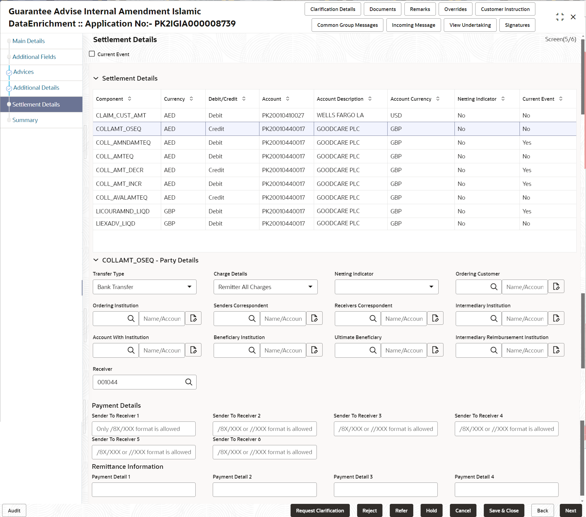 Description of desettlementdetails.png follows Description of desettlementdetails.png follows
