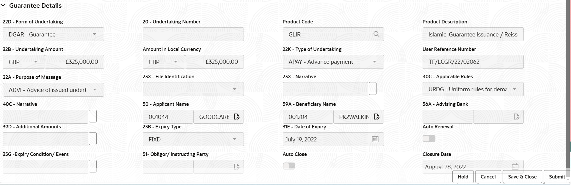 Description of registrationguaranteedetails.png follows Description of registrationguaranteedetails.png follows