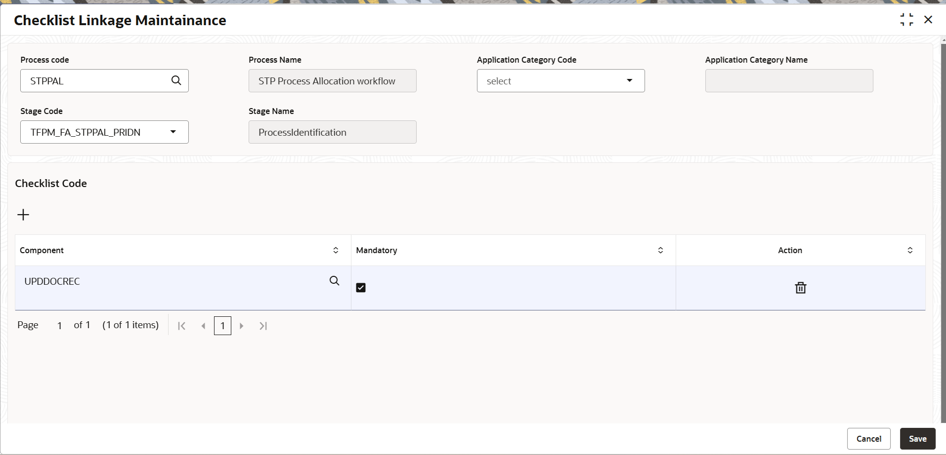Description of processchecklistlinkagemaintenance.png follows