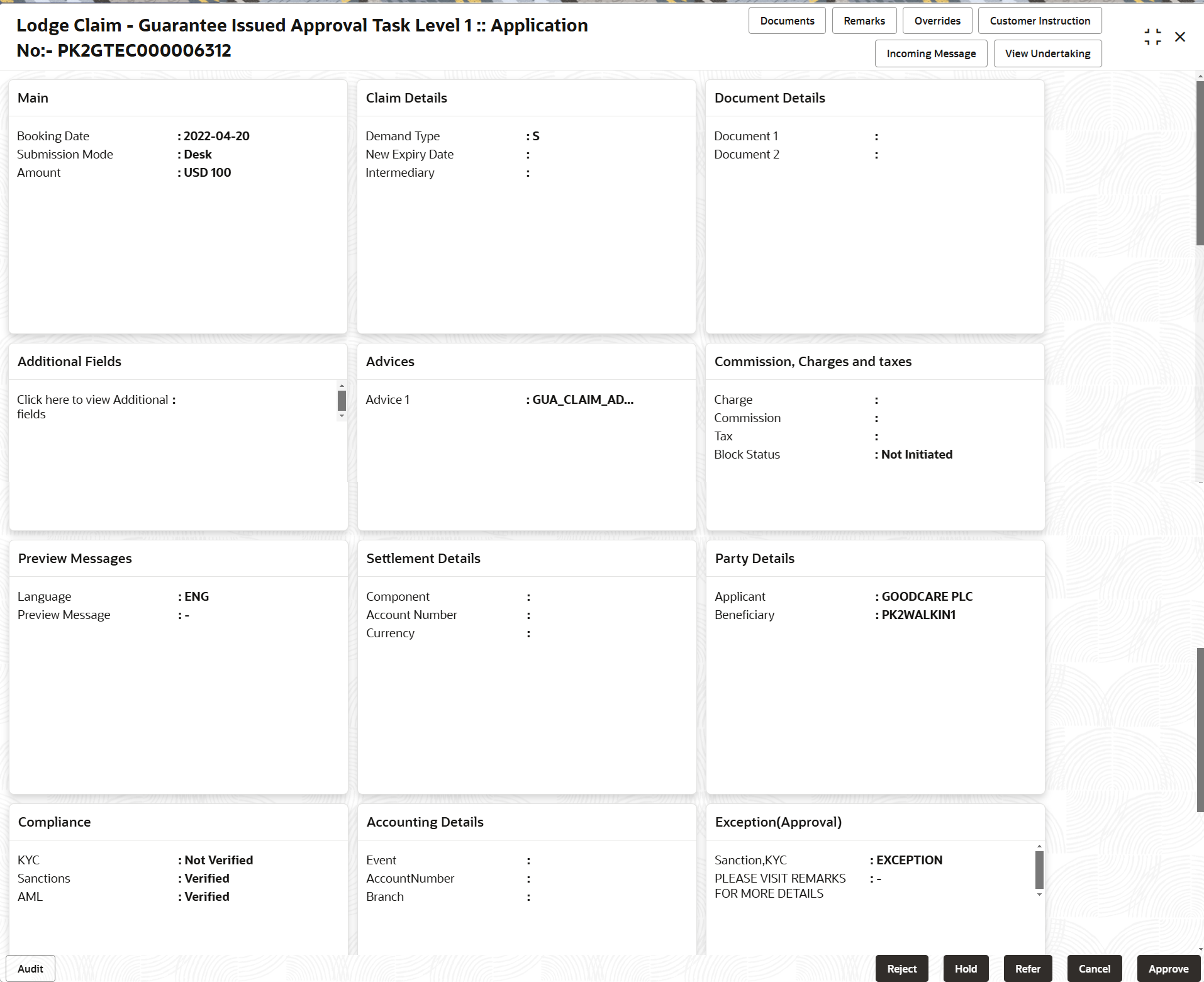 Description of approvalsummary.png follows