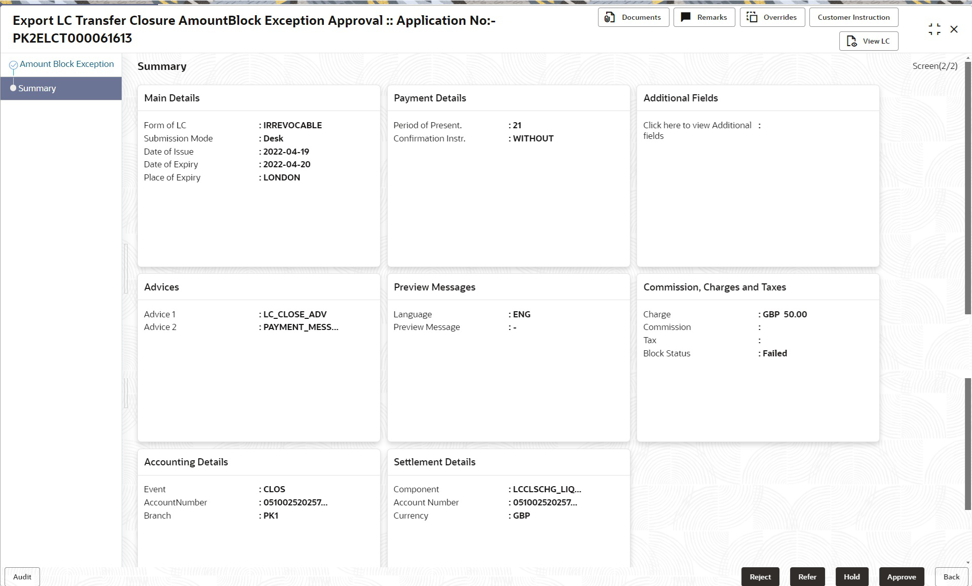 Description of amountblockexceptionsummary.png follows Description of amountblockexceptionsummary.png follows