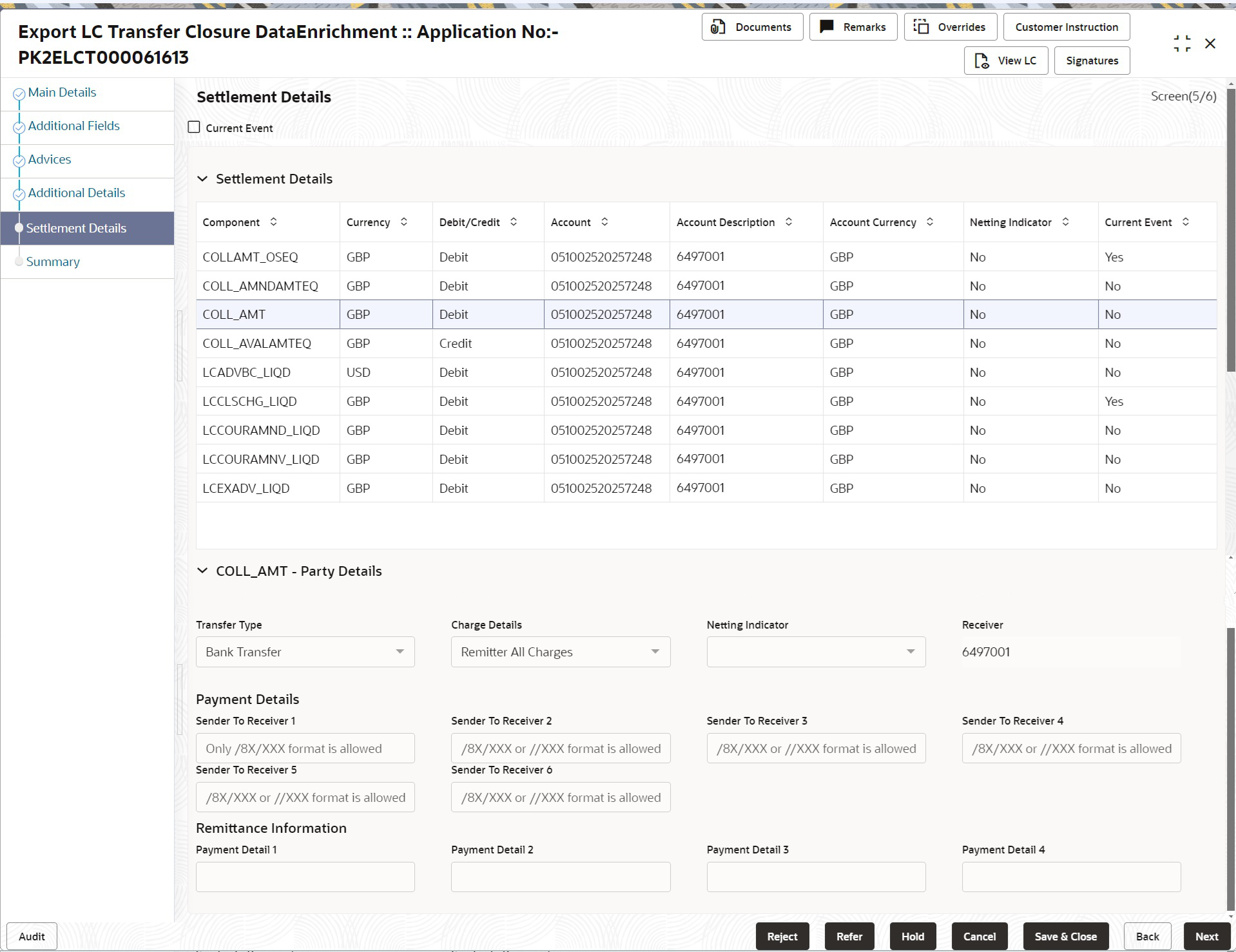 Description of desettlementdetails.png follows Description of desettlementdetails.png follows