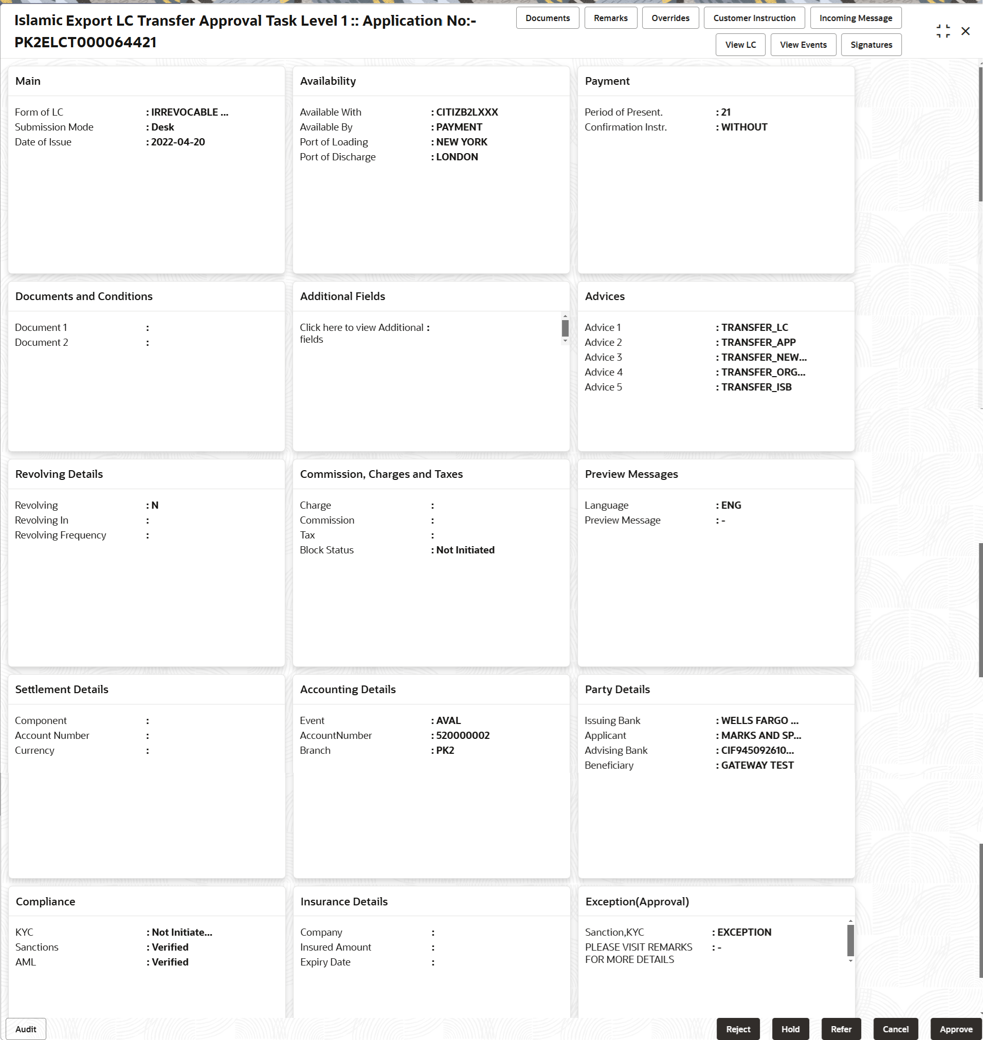Description of approvalsummary.png follows