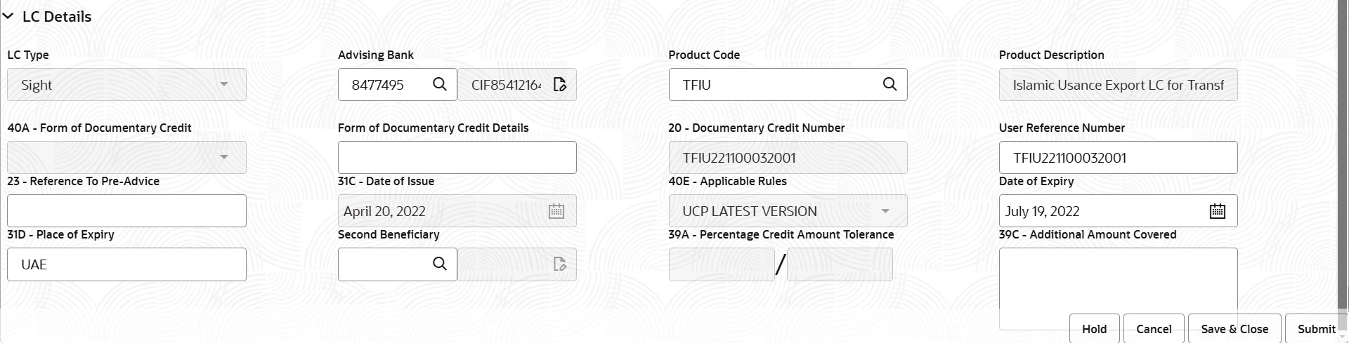 Description of registrationlcdetails.png follows Description of registrationlcdetails.png follows