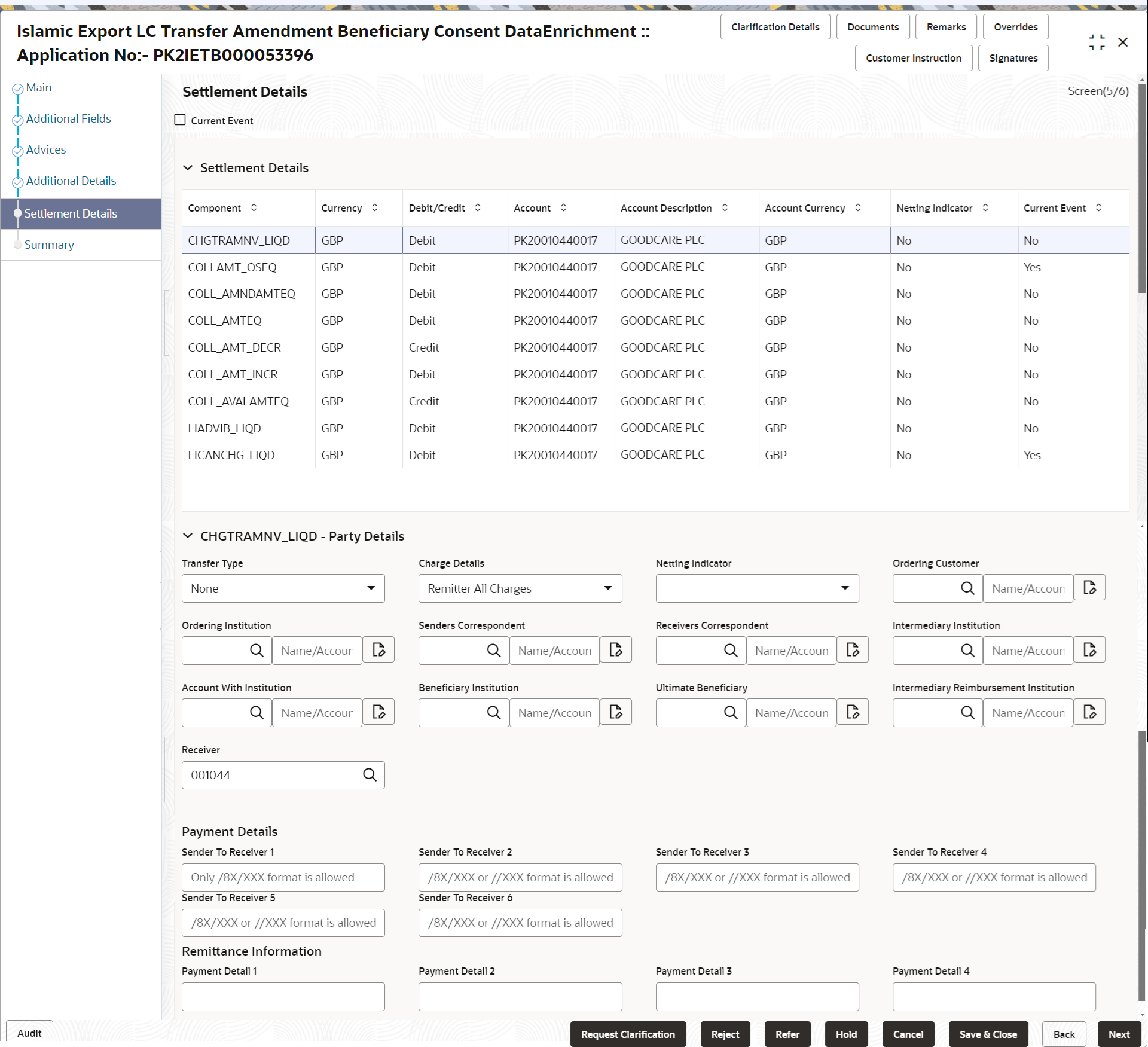 Description of desettlementdetails.png follows Description of desettlementdetails.png follows