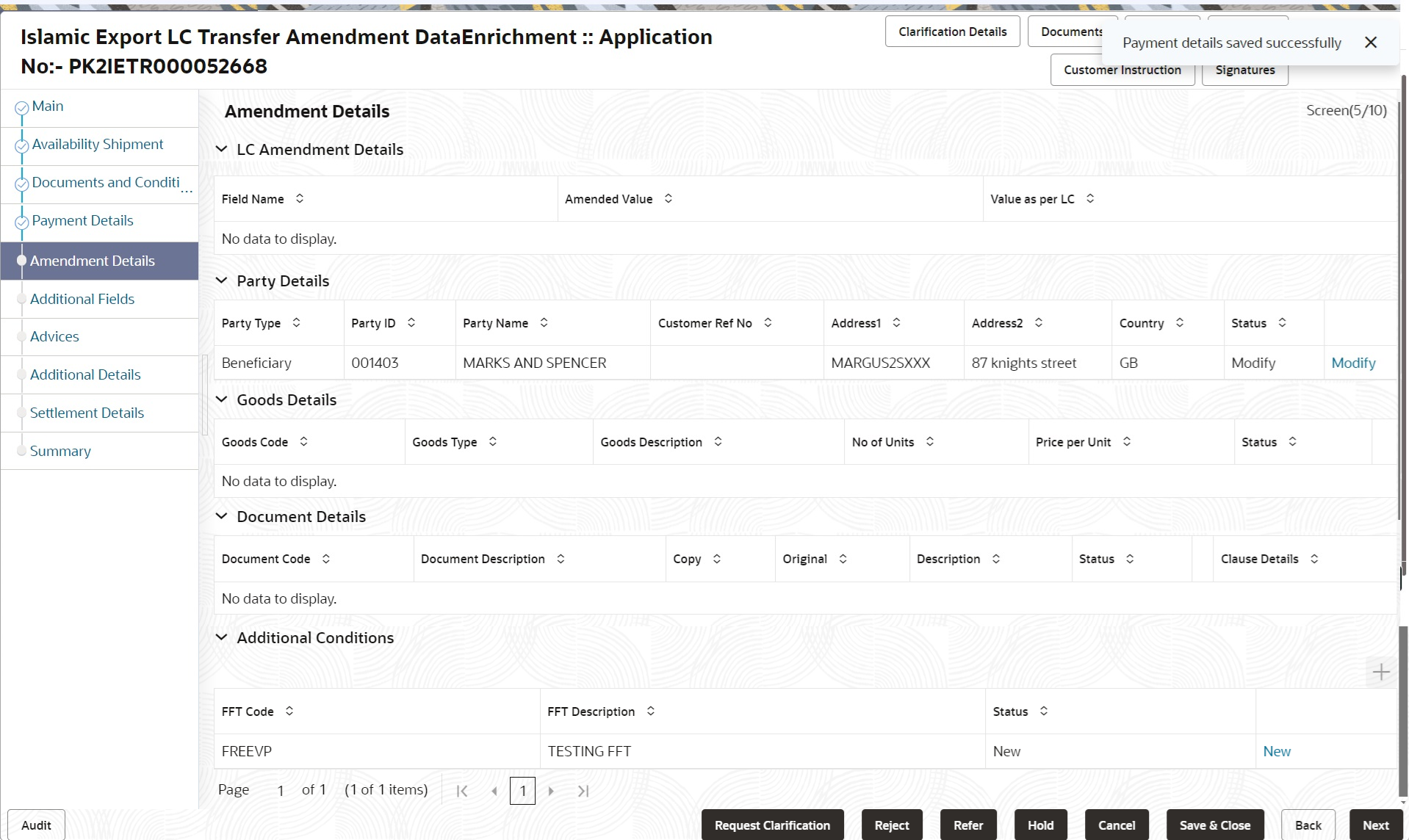 Description of deamendmentdetails.png follows Description of deamendmentdetails.png follows