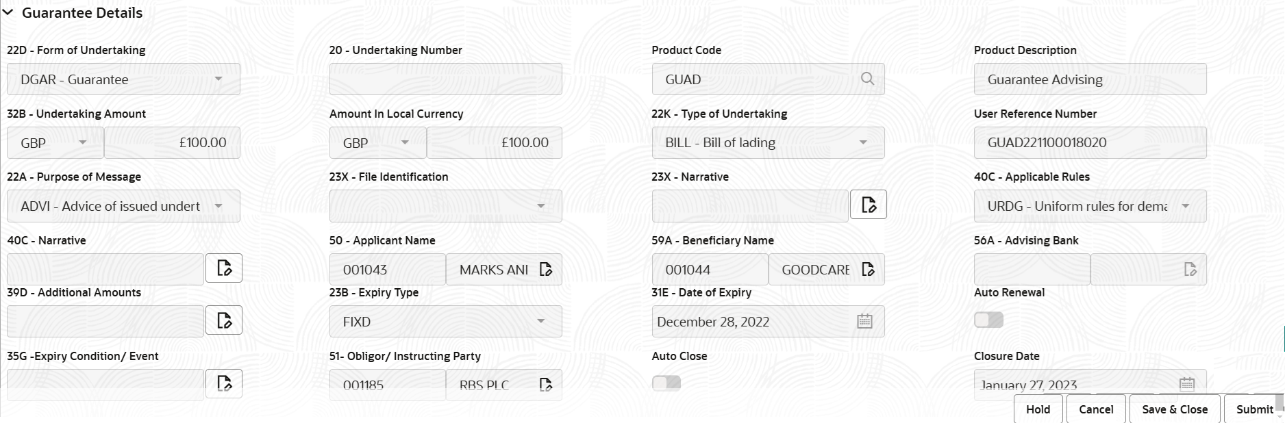 Description of registrationguaranteedetails.png follows Description of registrationguaranteedetails.png follows