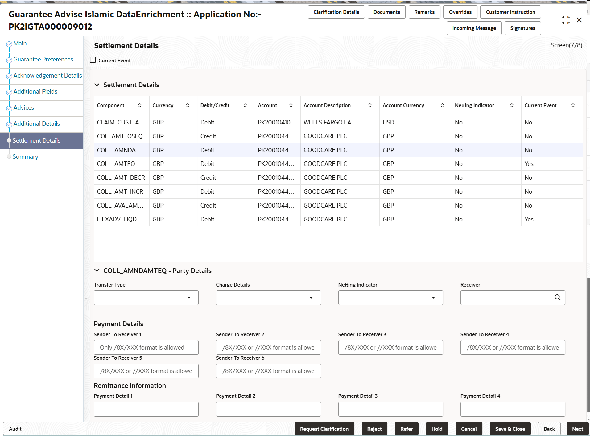 Description of desettlementdetails.png follows