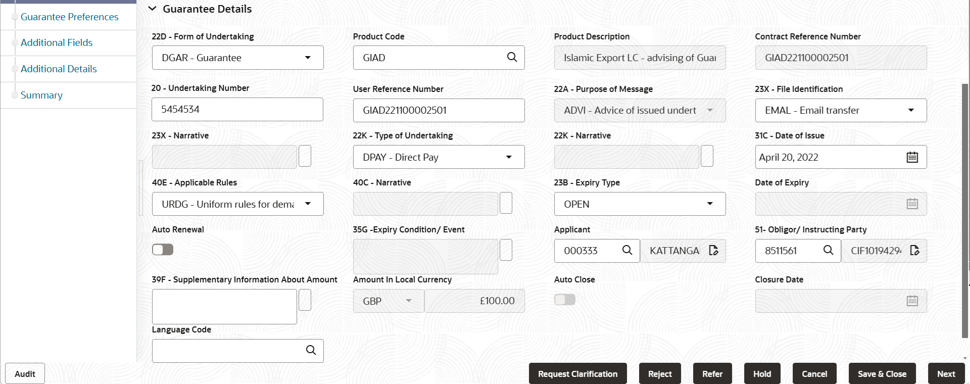 Description of scrutinymainguaranteedetails.png follows