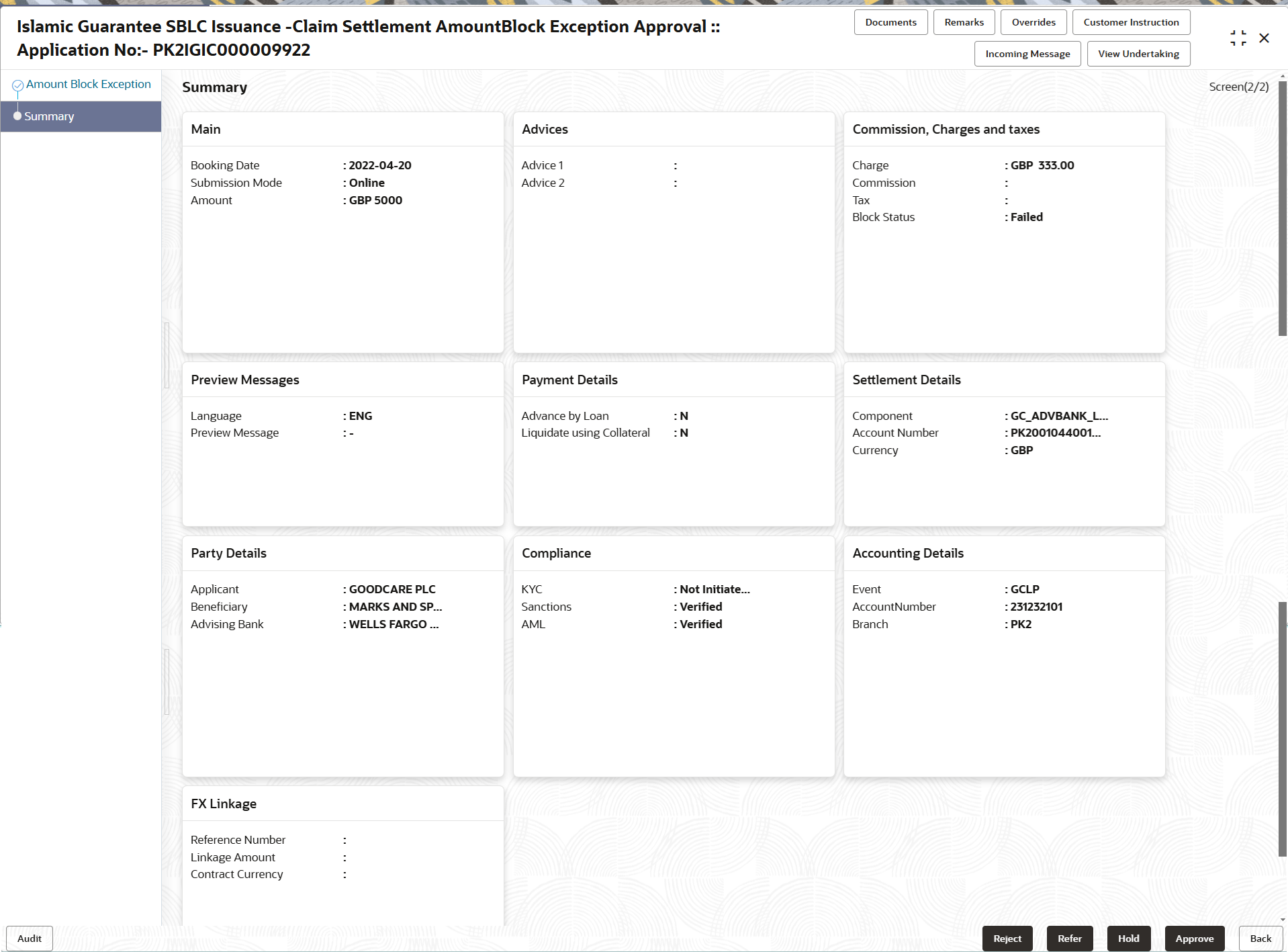 Description of amoutblockexceptionsummary.png follows Description of amoutblockexceptionsummary.png follows
