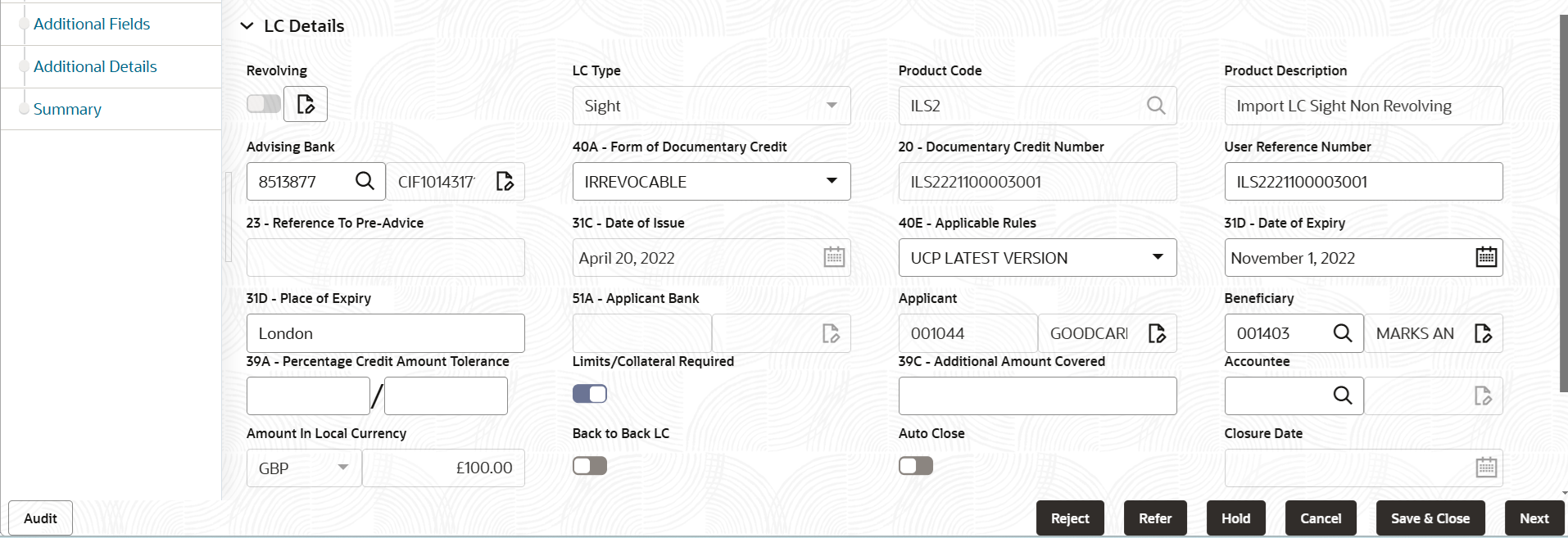 Description of scrutinymainlcdetails.png follows Description of scrutinymainlcdetails.png follows