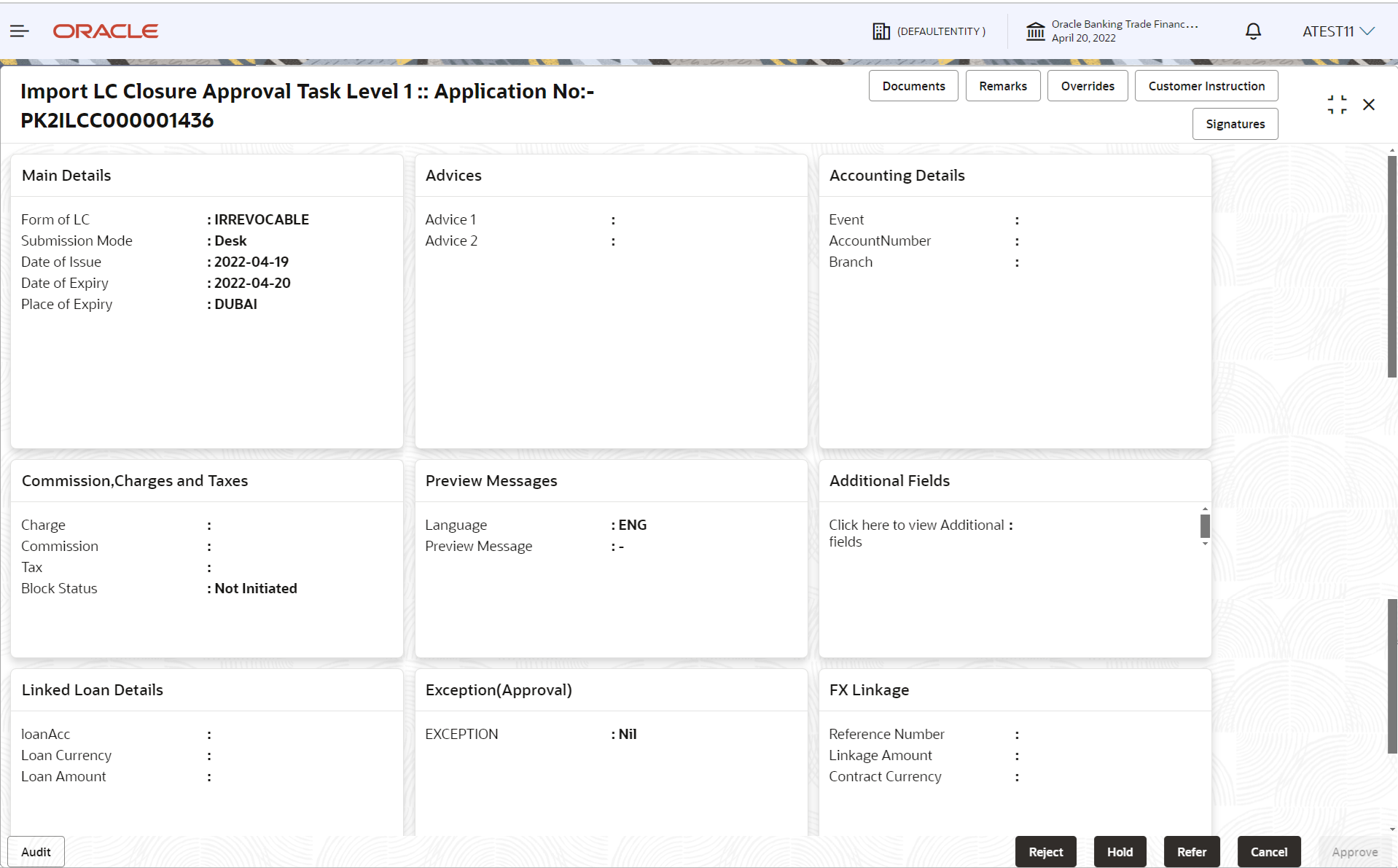 Description of approvalsummary.png follows