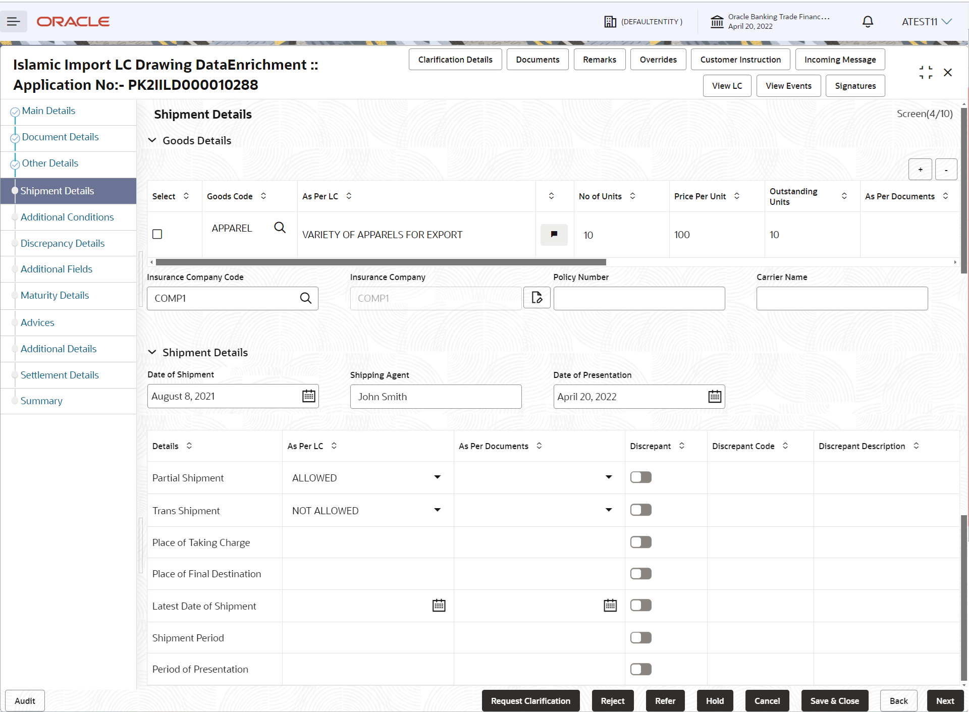 Description of deshipmentdetails.png follows