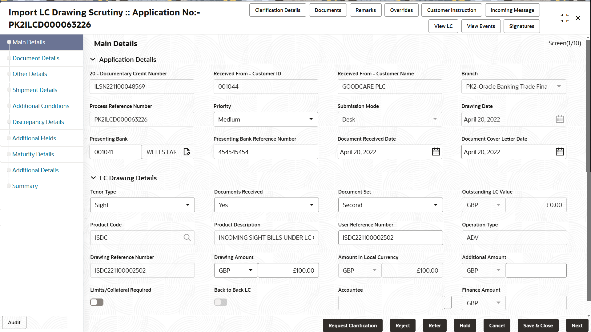 Description of scrutinymainapplicationdetails.png follows Description of scrutinymainapplicationdetails.png follows